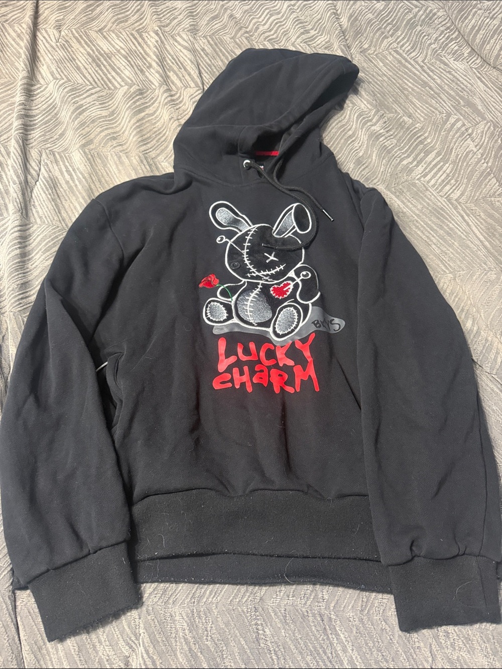 Black "Lucky Charm" Graphic Hoodie